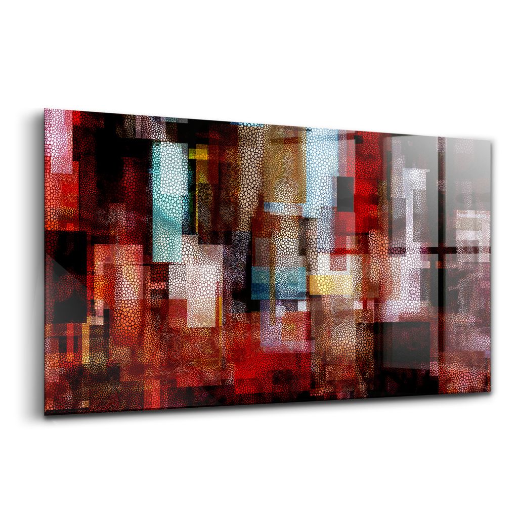 Glasmalerei - dekorative Malerei - moderne Malerei - 140x70 - Geometrische Abstraktion