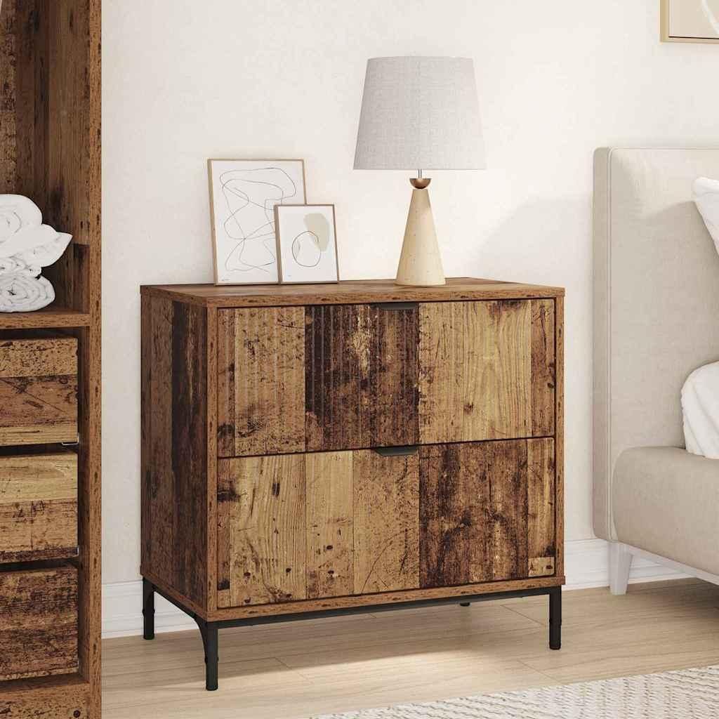 "Schlussverkauf" Nachttisch 1 PC - mit Reichlich Stauraum - Altholz 63,5x36x61 cm Holzwerkstoff C9131