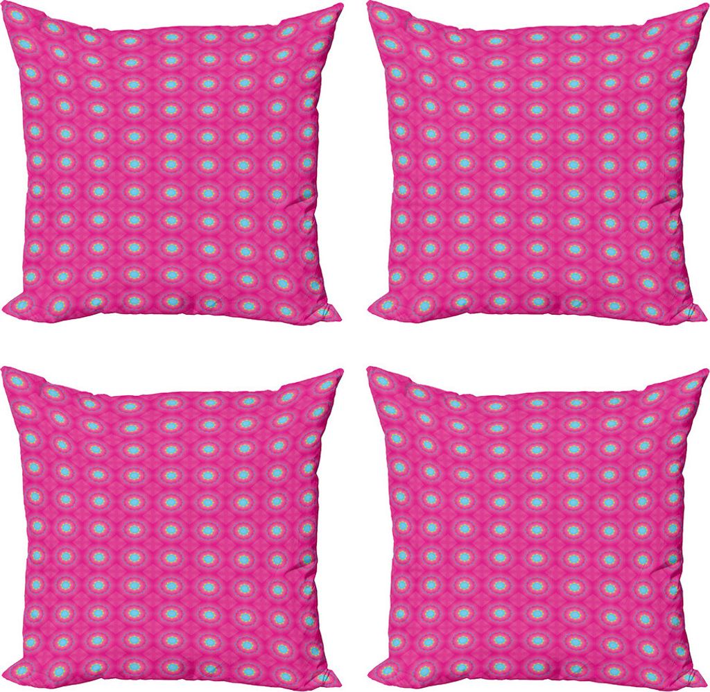 ABAKUHAUS Rosa Kissenbezug Set (4 Stück), Geometrische Formen Triangles, Moderner Doppelseitiger Digitaldruck, 50 cm x 50 cm, Hellgrün Blassblau