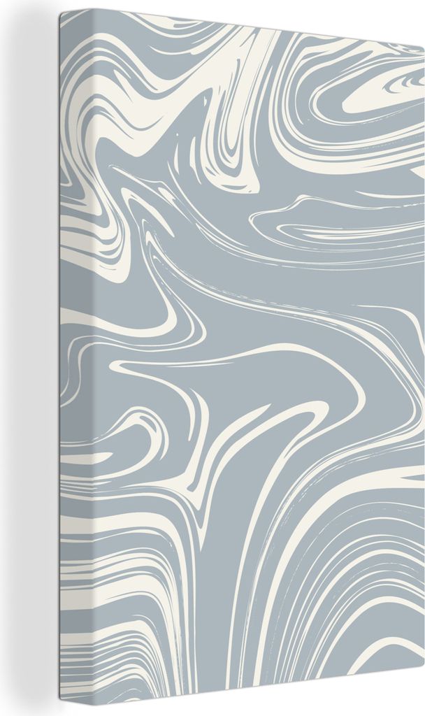 OneMillionCanvasses - Leinwandbilder - 90x140 cm, Marmor - Blau - Linie, Wandbilder Kunstdruck Wanddekoration - Foto auf Leinwand - Gemälde auf ...