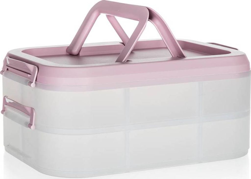 Bankett-Party-Box Culinaria 40 x 28 x 17,8 cm, rosa Deckel Produktbild 
