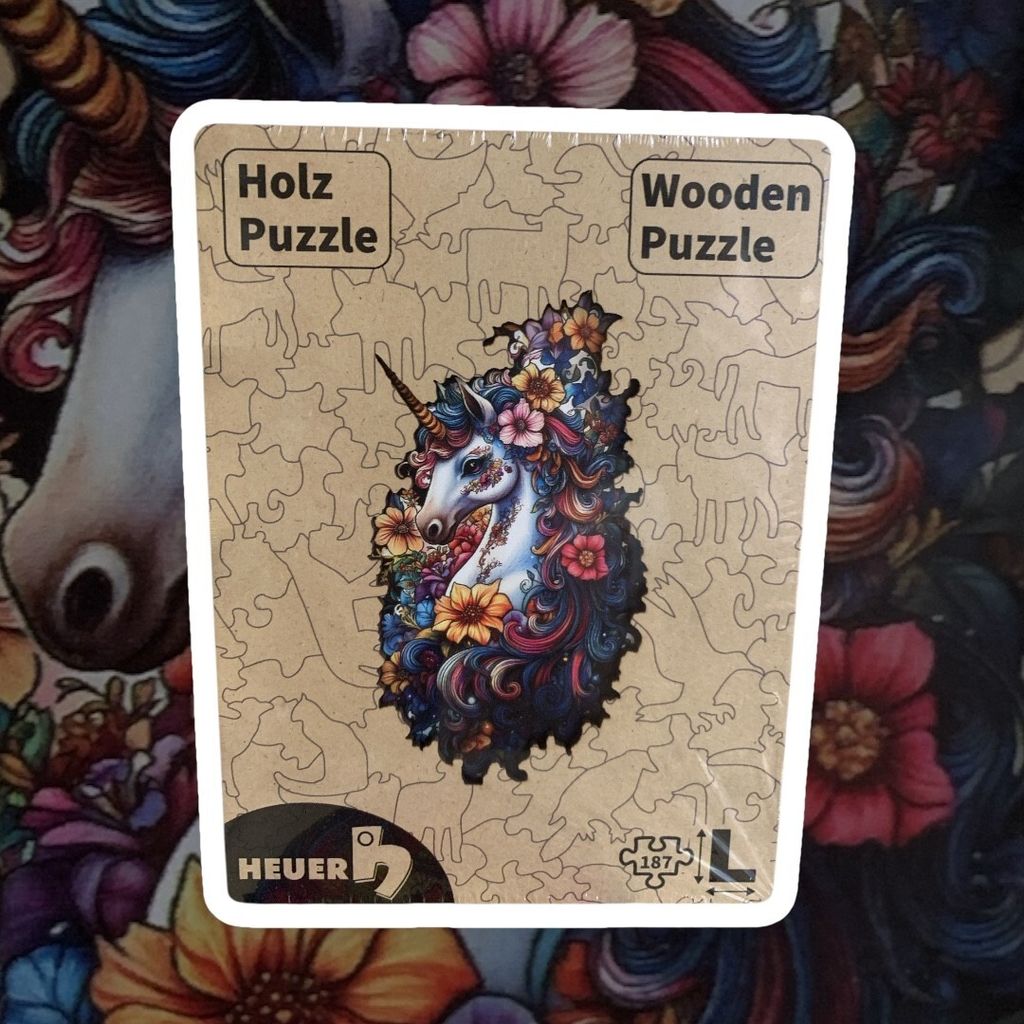 Creative-Art Wooden-Puzzle Holzpuzzle HEUER Motiv: Einhorn, 187 Teile, L