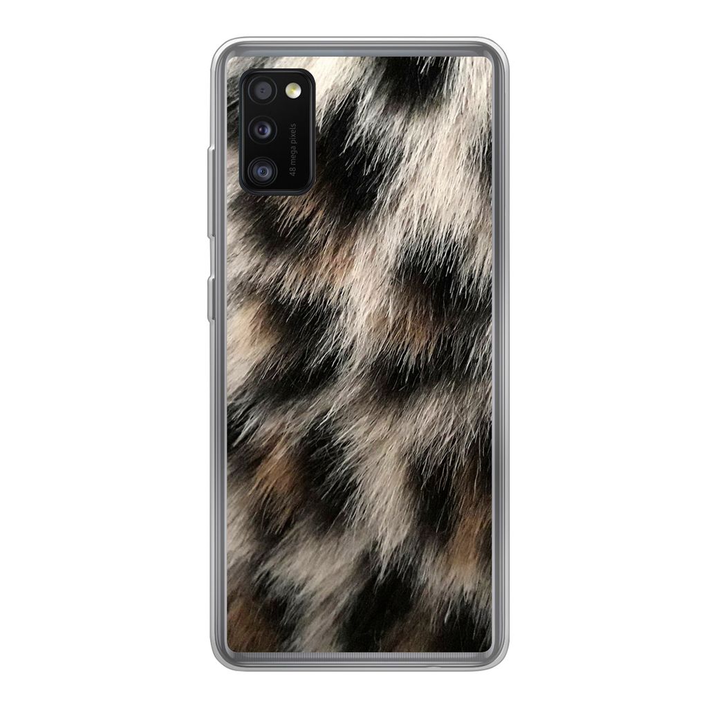 MuchoWow Handyhülle Schutzhülle Hülle für Samsung Galaxy A41 Nahaufnahme Pantherdruck Silikon Softcase Handy Hülle - Mobiltelefon