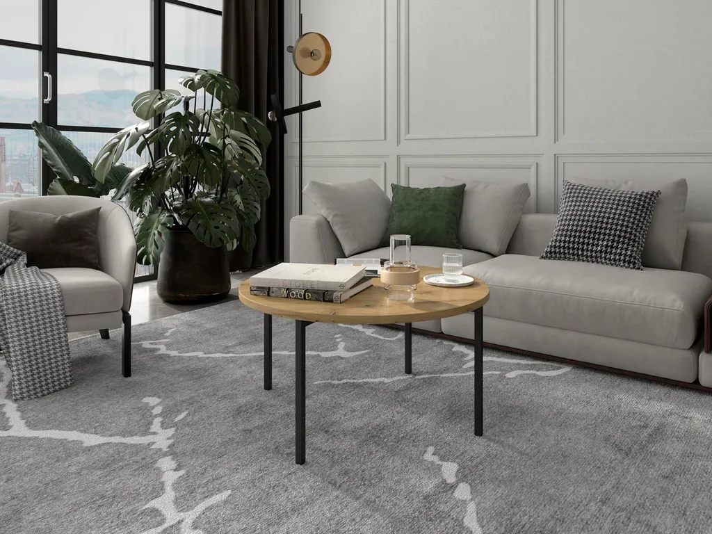 Table basse ronde SIGMA C : fini les coins dangereux dans votre salon