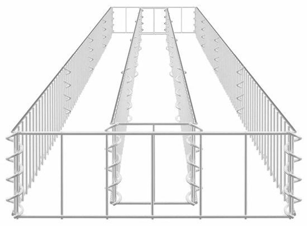 Gegalvaniseerde Stahl-Tuinborder - 360 x 30 x 10 cm - Silber - 3,5 mm Drahtdichte - Wetterbeständig & Formfest
