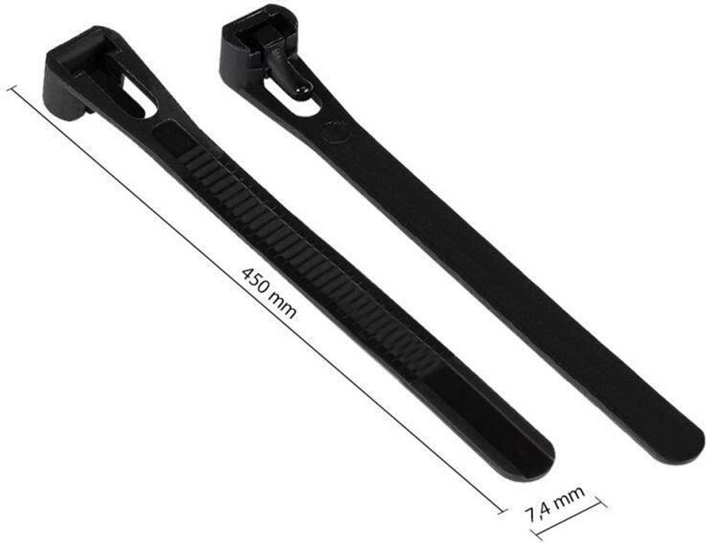Wiederverwendbarer Kabelbinder 450x7,4mm, schwarz, UV-beständig, 100 St.