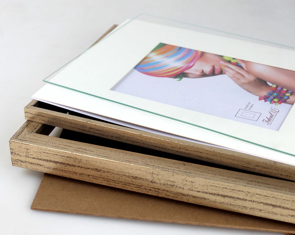 3D Objektrahmen Holz Bilderrahmen quadratisch Wanddeko Produktbild 