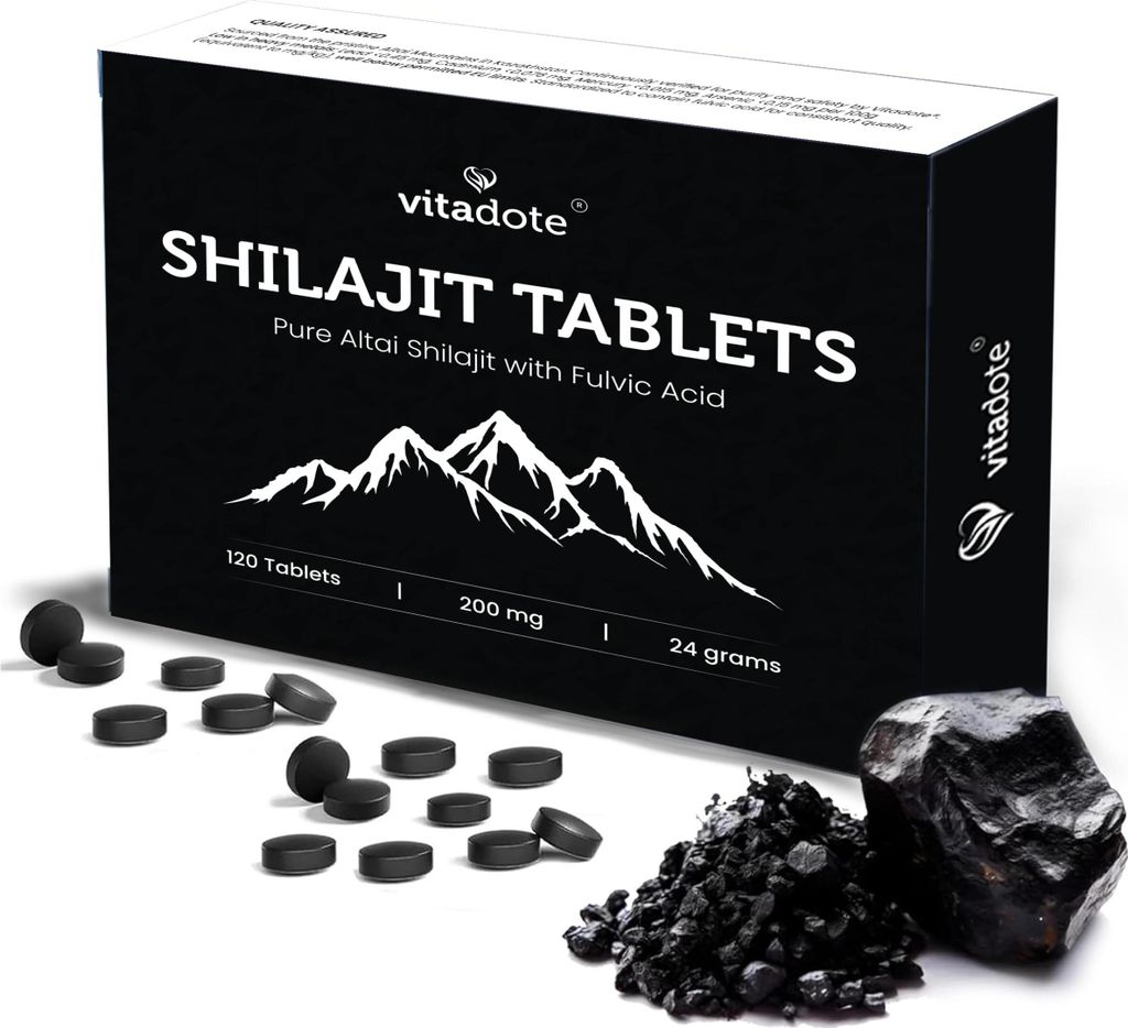 Vitadote® Reine Shilajit-Tabletten – 24.000 mg Altai Harz - Produktbild 