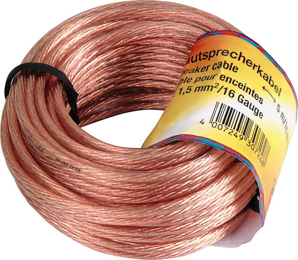 Hama 00030725 Lautsprecherkabel 10m 2x 1,5 mm²