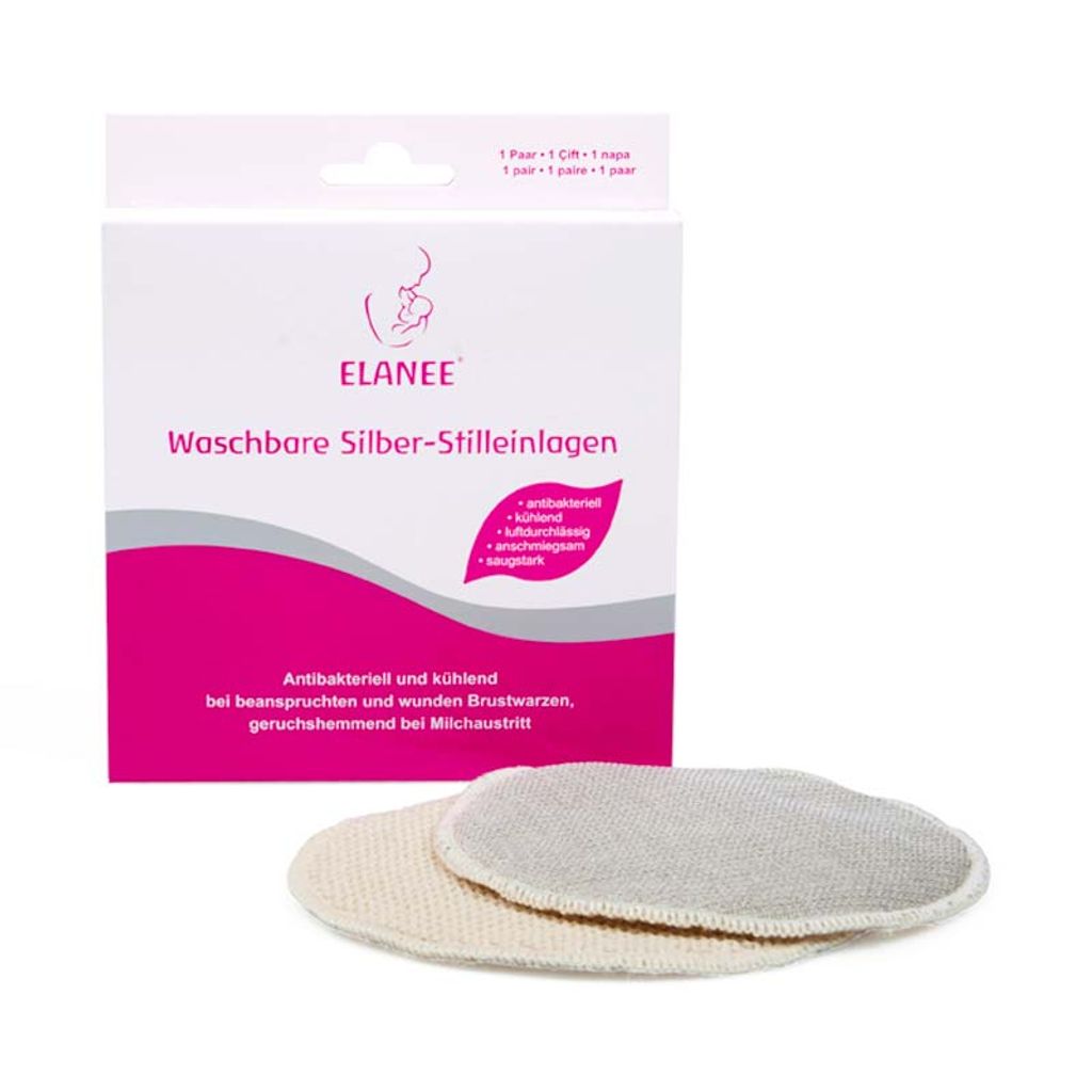 Elanee Stilleinlagen Silber waschbar 2 St