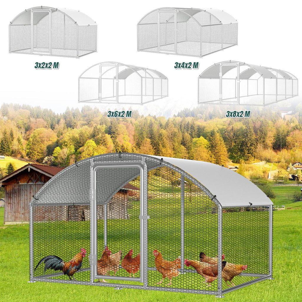 Faziango Hühnerstall 3 x 2 x 2 m, Freilaufgehege mit Produktbild 