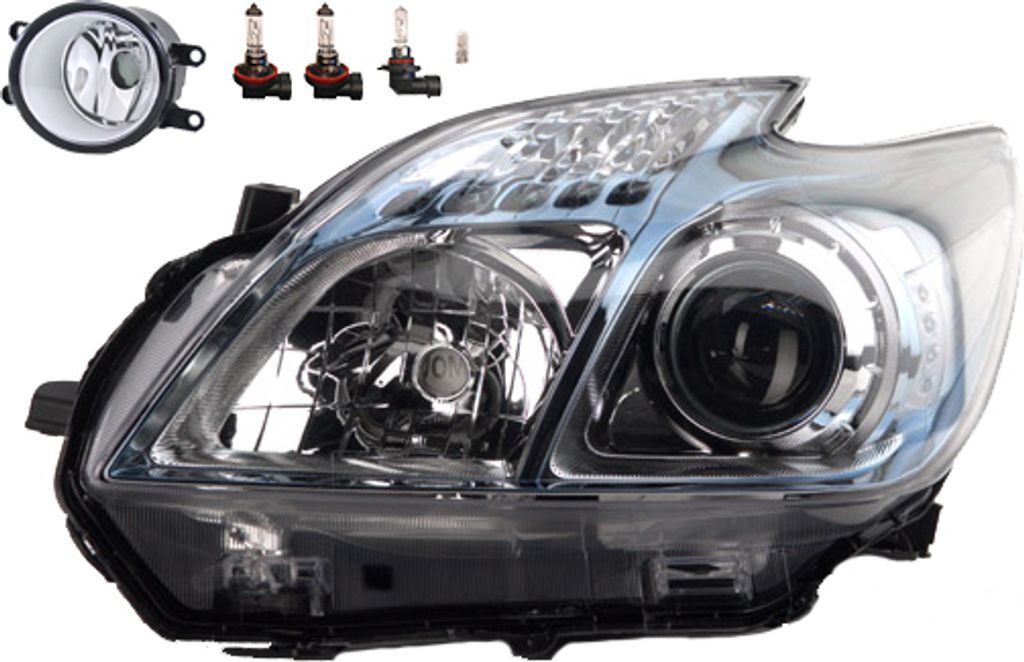 Johns, Scheinwerfer Halogen passend für Toyota Prius 01/09-04/12 H11 HB3 L +Nebel+Leuc. 8117047250 812200D040 1608422080 3550257L00 3550257L01 812...