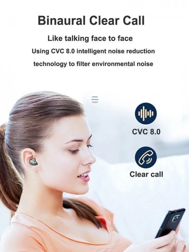Cuffie Bluetooth TWS F9-5C - bianco - 10