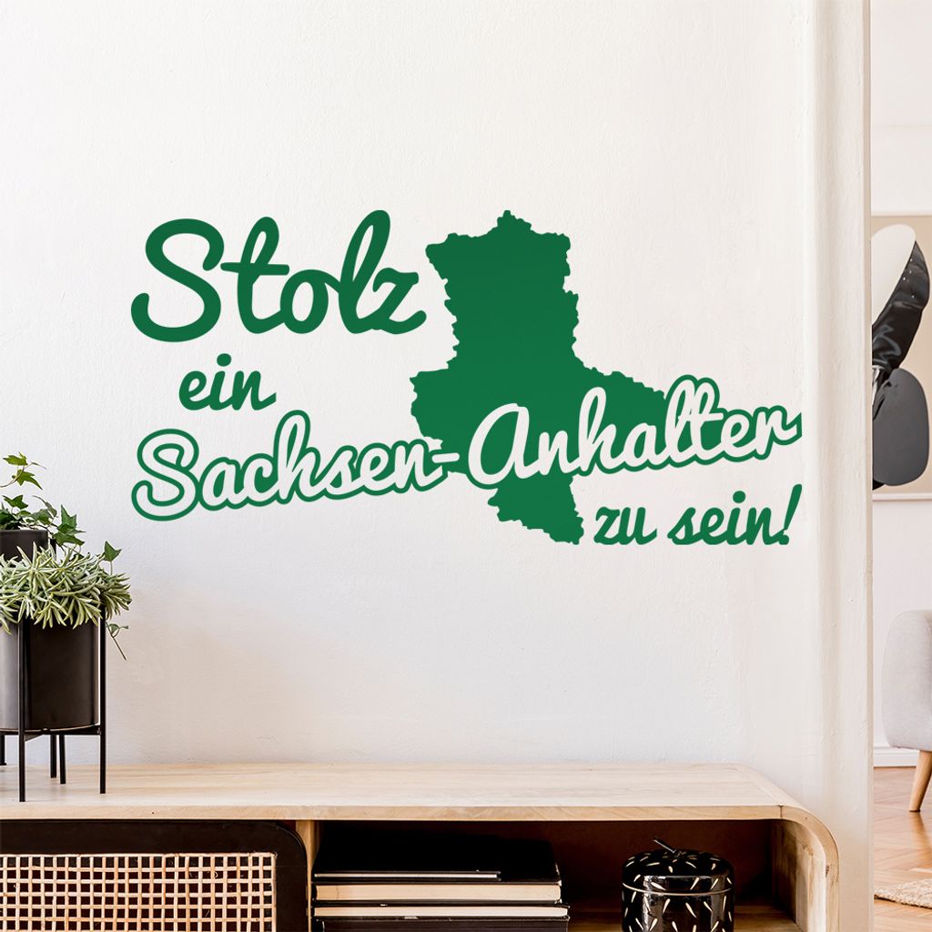 Sachsen-Anhalt Stolz Wandtattoo Wandaufkleber Wall Sticker - Dekoration, Küche, Wohnzimmer, Schlafzimmer, Badezimmer