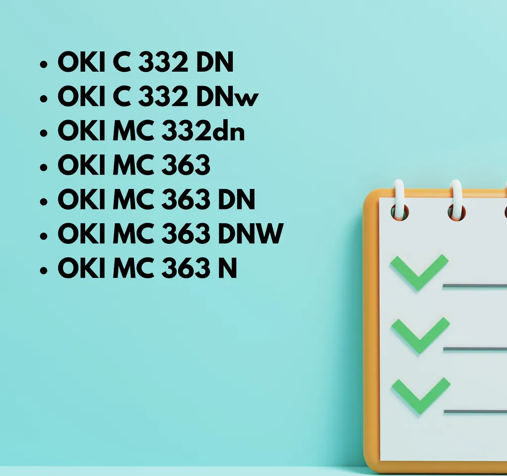 Kit toner OKI C332dn MC363dn pour impression de bureau et rapports