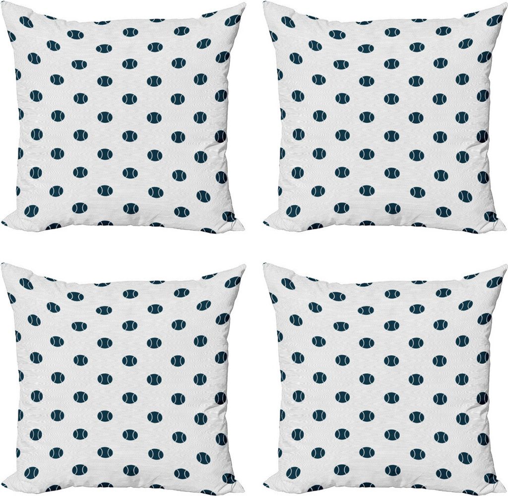 ABAKUHAUS Baseball Kissenbezug Set (4 Stück), Vertikale Softball-Motive, Moderner Doppelseitiger Digitaldruck, 45 cm x 45 cm, Dunkel Petrol Blau W...
