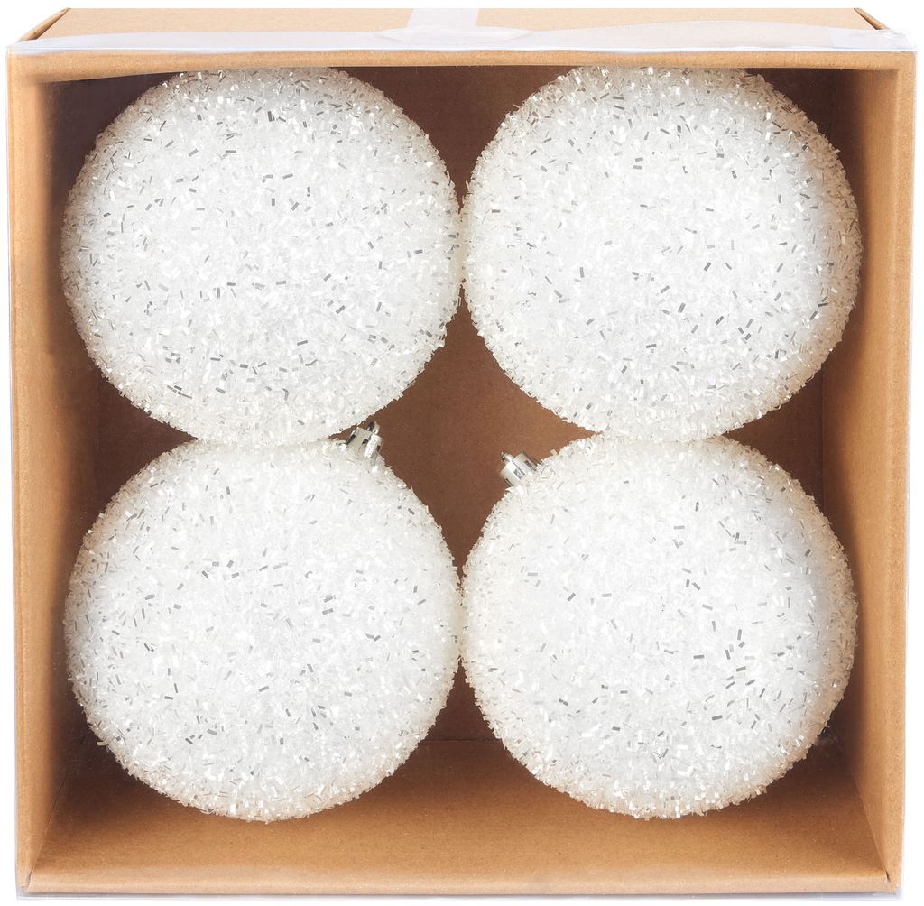 BRUBAKER Glitzer Weihnachtskugeln - 4er Set große Glitter Produktbild 6
