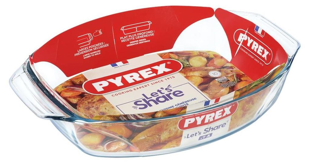 Pyrex 412B000, Auflaufform, Oval, Glas, Transparent, -40 - 300 °C, Frankreich