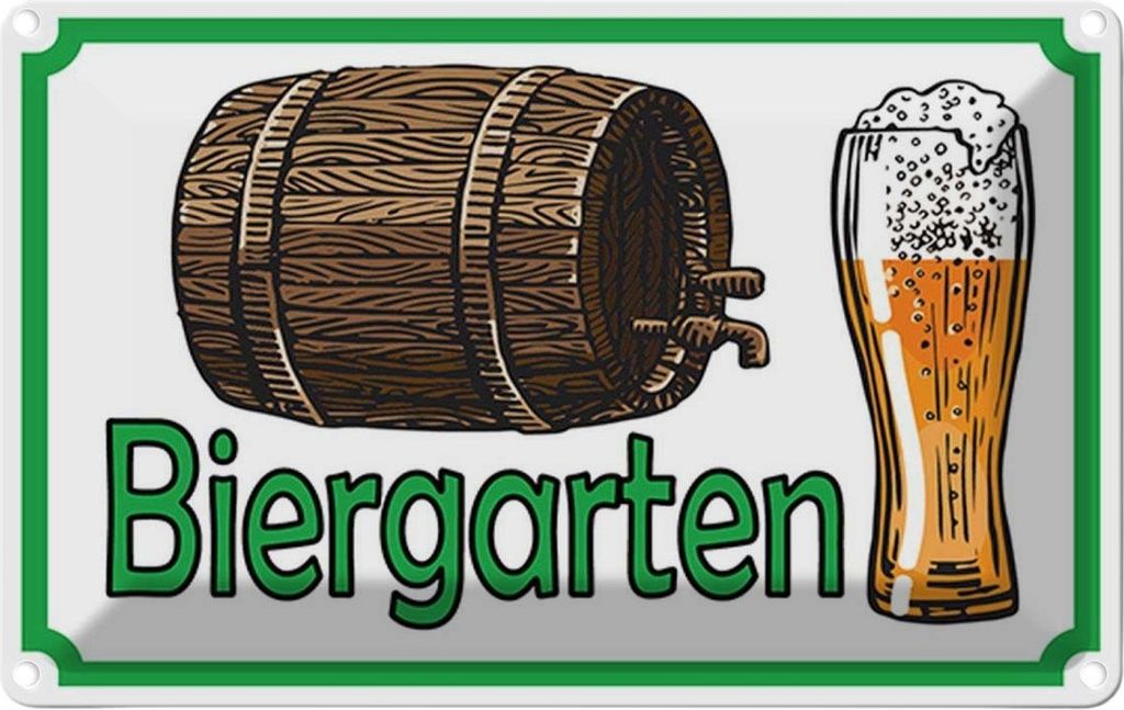vianmo Blechschild 12x18 cm Biergarten Bier Brauerei Essen Produktbild 