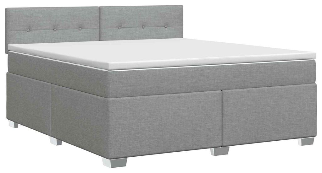 vidaXL Lit boxspring avec matelas gris clair 180 x 200 cm Image du produit 