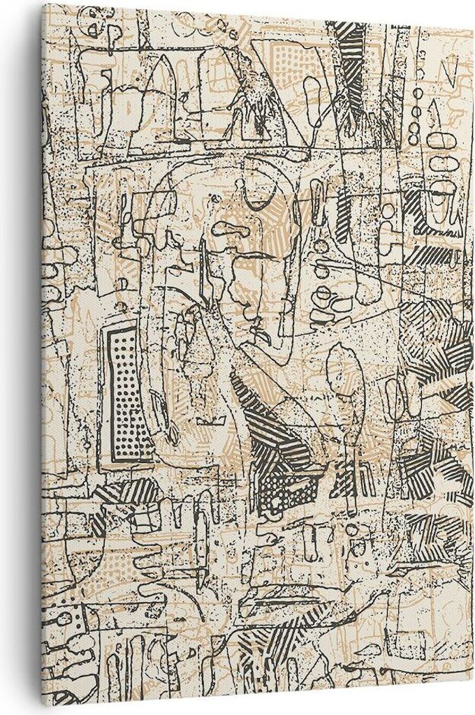 Bild auf Leinwand - Leinwandbild - Einteilig - Graffiti Kritzeleien Zeichnen - 70x100cm - Wand Bild - Wandbilder - Leinwanddruck - Wanddekoration -...