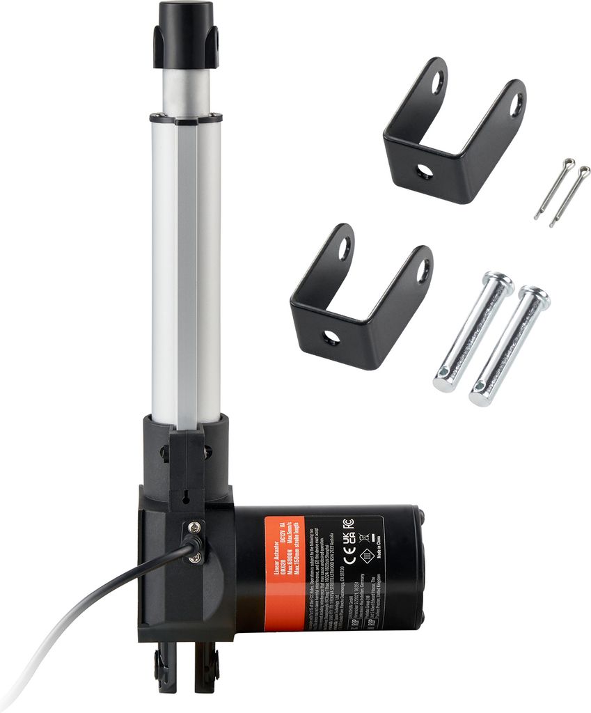 SucceBuy 12-V-Linearantrieb, 6 Zoll, Hochleistungs-Bewegungsantrieb mit 1320 lbs/6000 N, 0,19"/s, mit Montagehalterung und IP44-Schutz für elektri...