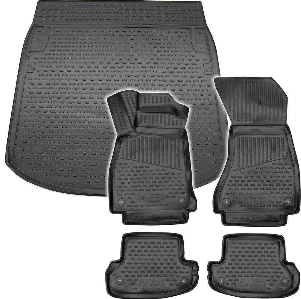 Gummi Kofferraumwanne + Fußmatten Set für Audi A5 F5 Sportback, Bj. 7/2016-