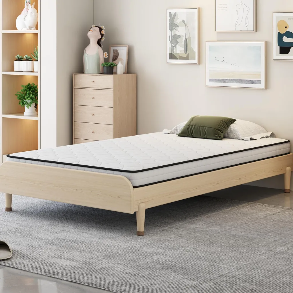 Lit d'Appoint Pliable 90x190 cm pour Invités, Matelas Ressorts 10cm