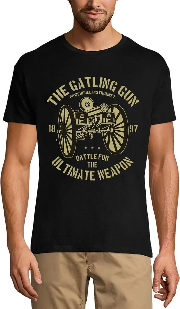 Herren Grafik T-Shirt Das Gatling-Geschütz 1897 - Kampf um die ultimative Waffe – The Gatling Gun 1897 - Battle For The Ultimate Weapon – Gesc...