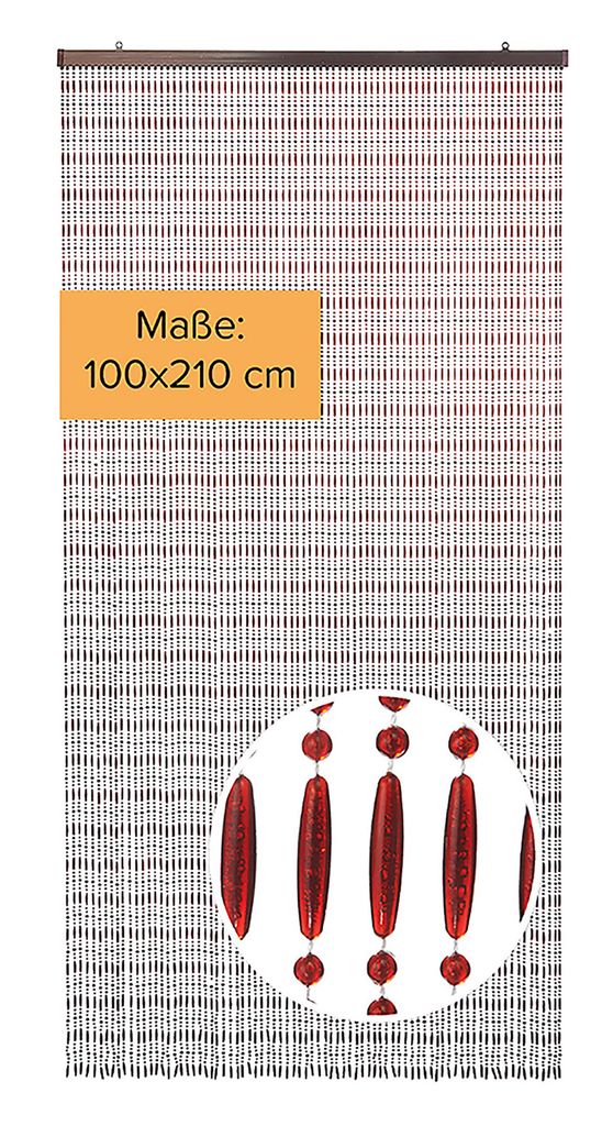Lockardi Türvorhang AMBER Perlenvorhang 80 Stränge 100x210 cm | Insektenschutz Vorhang Fadenvorhang Fliegenschutz Fadenvorhang Dekovorhang Perlen