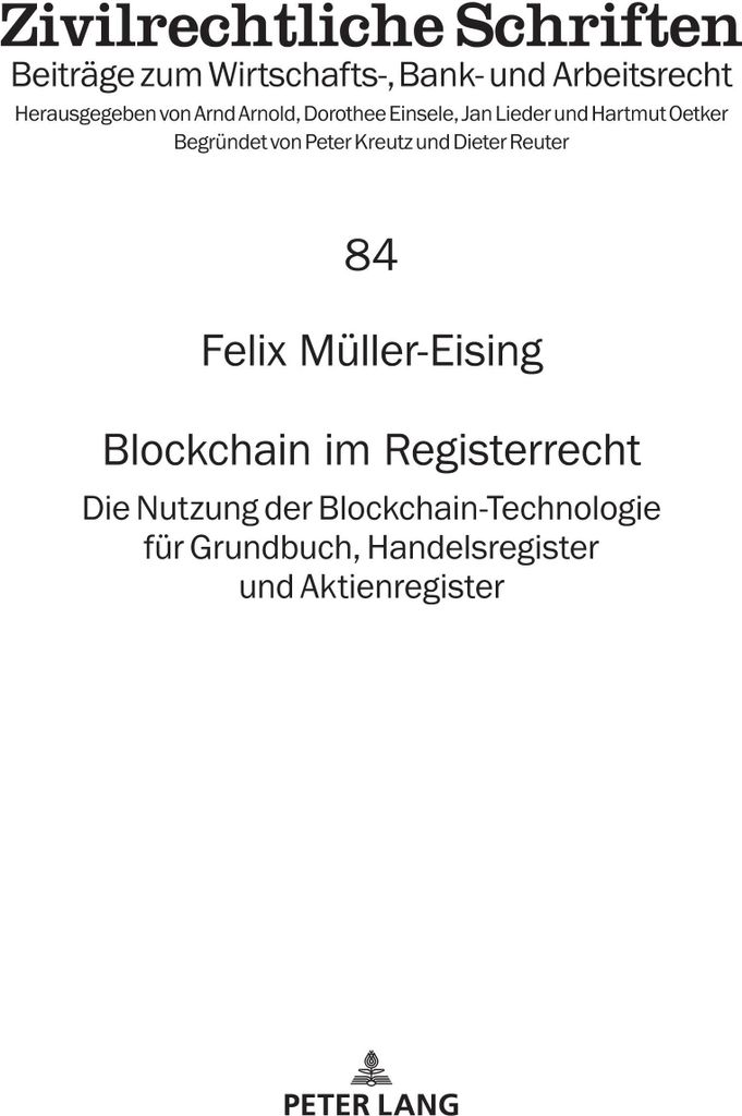 Blockchain im Registerrecht