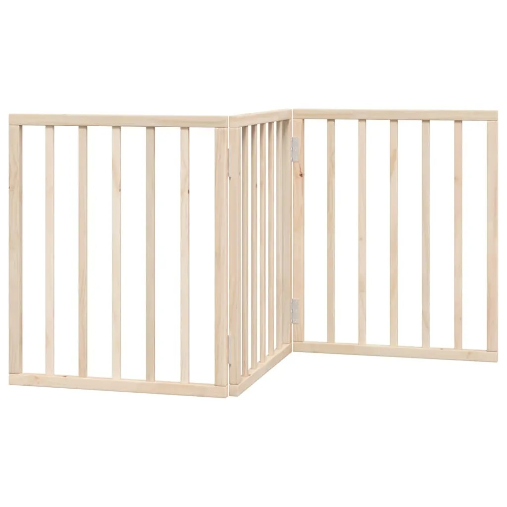 Barrière de sécurité pour animaux 3 volets bois pliable longueur 150 cm