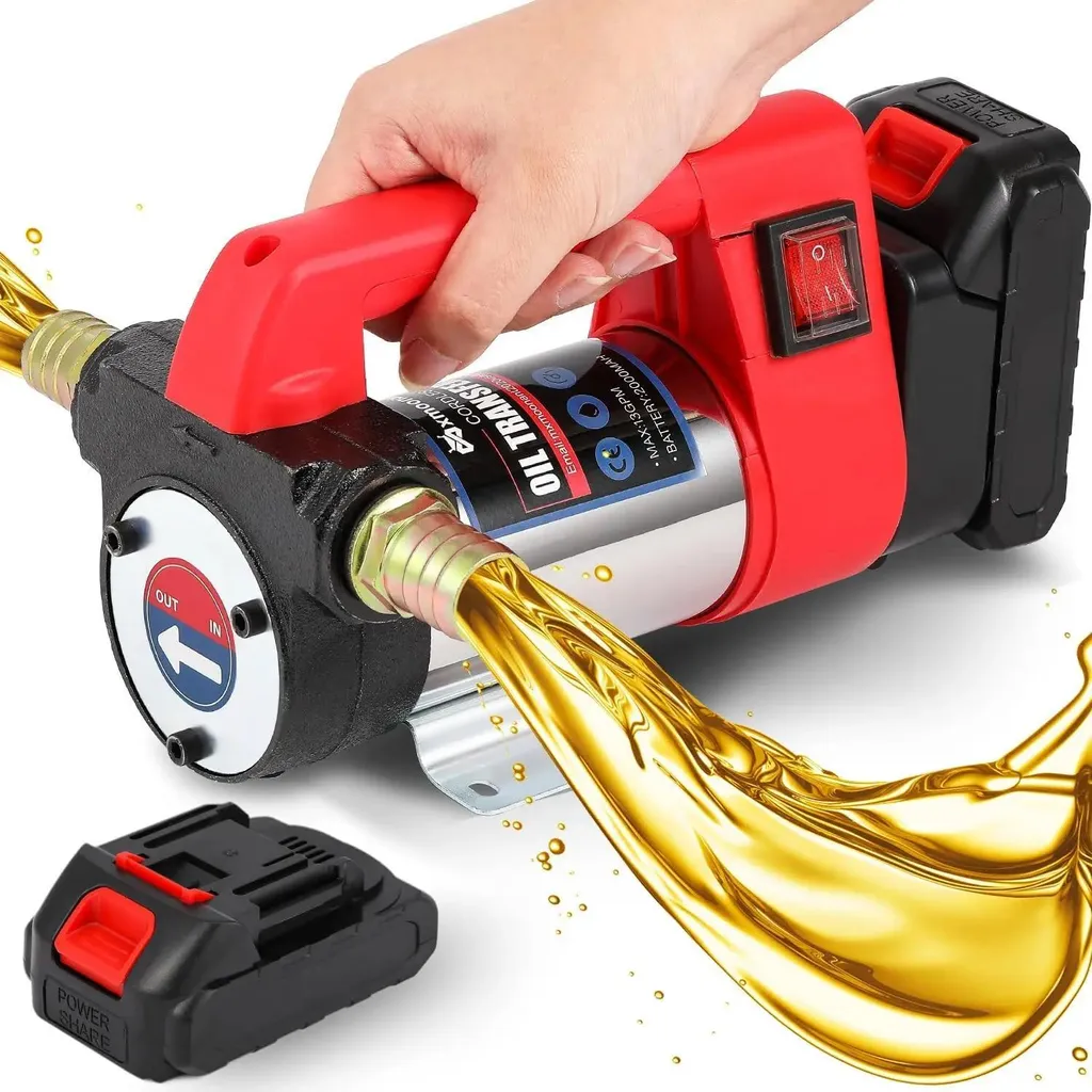 Pompa Trasferimento Liquidi Brushless 21V Litio - Solo 1 Batteria UE