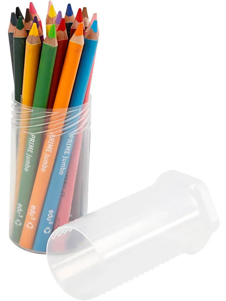Crayons de couleur pour maternelle Edu Jumbo, 18 pièces robustes