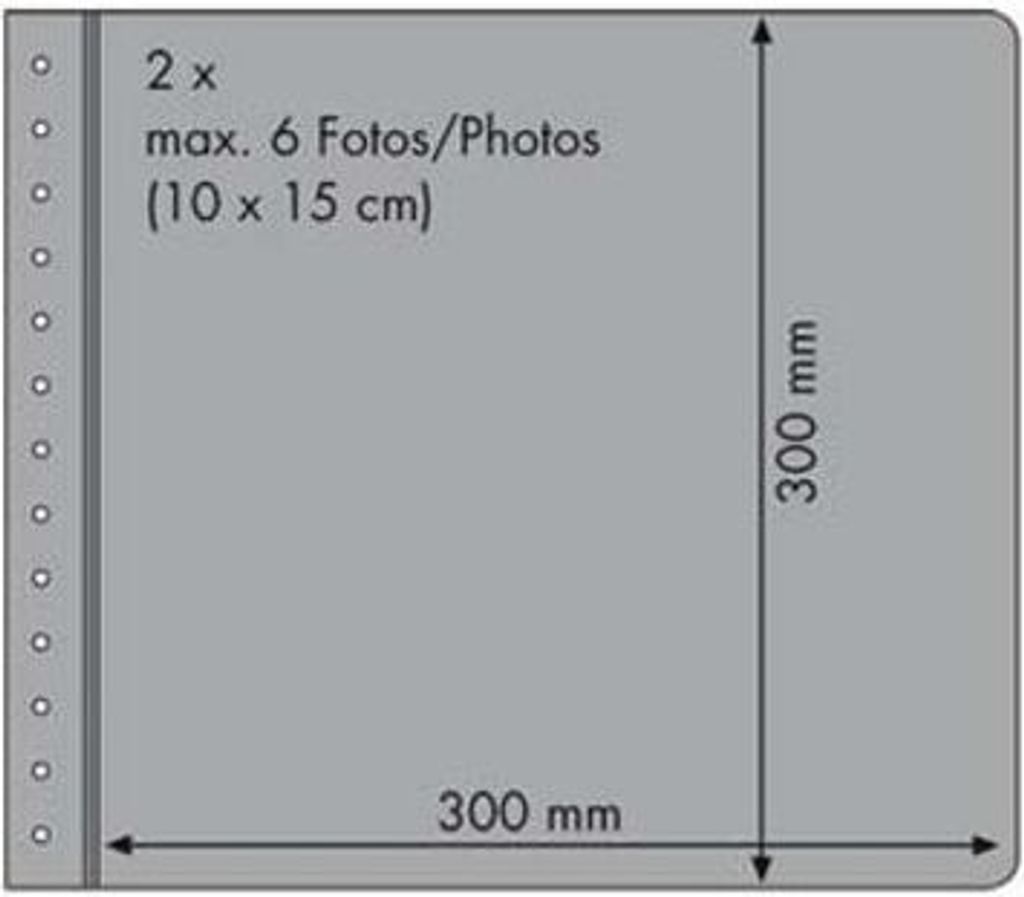 Kartonblätter für Fotodrehstabbinder, 20 Stück, 170g/qm, runde Ecken, 350x302 mm, grau