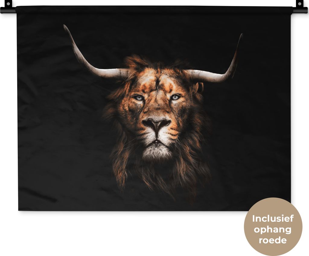 MuchoWow® Wandteppich Wandbehang Löwe - Schottisches Produktbild 
