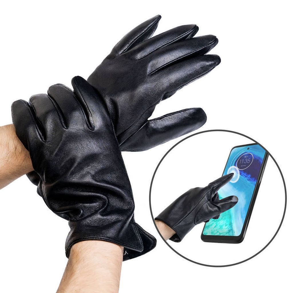 Rovicky | Isolierte Herrenhandschuhe aus natürlichem Rindsleder - S
