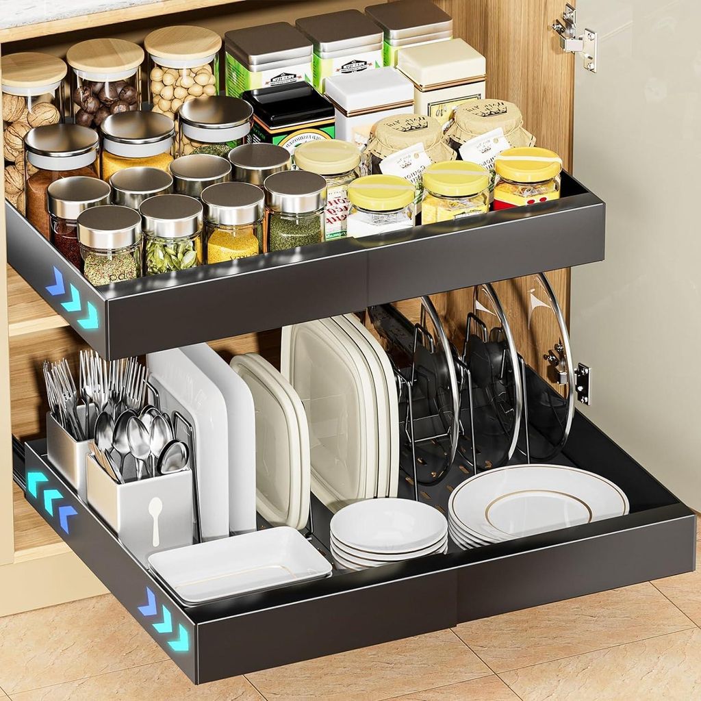 Teleskopische Lade Organizer - Ausziehbar - Schwarz - 31-53 cm
