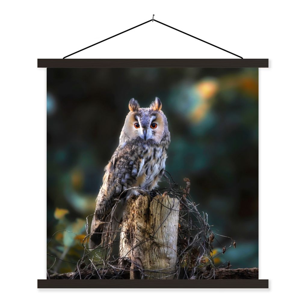 MuchoWow® Textilposter Eule - Herbst - Vogel - Äste 120x120 Produktbild 