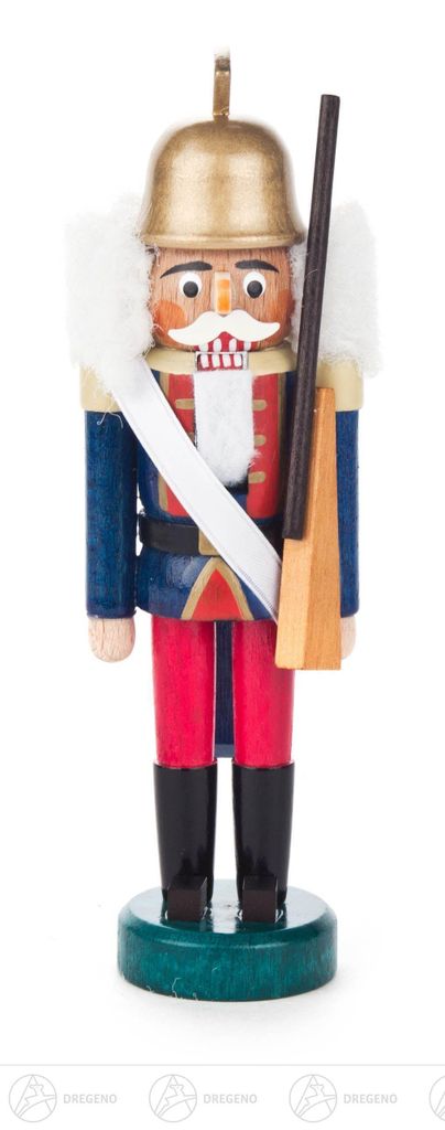 Gardesoldat blau-rot (14cm) Nussknacker von Dregeno Seiffen