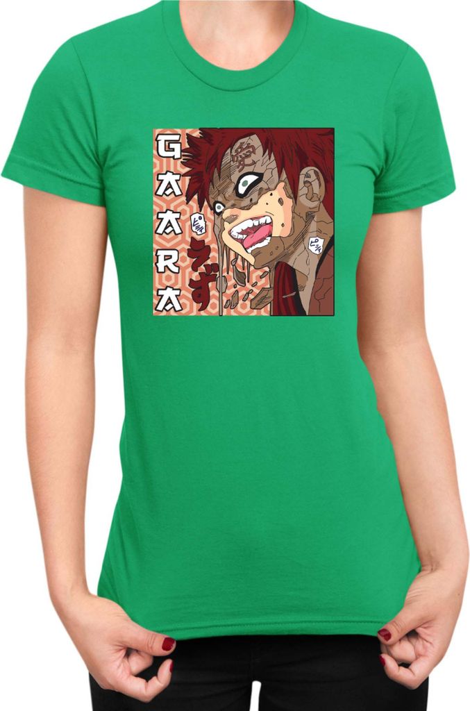 Damen T-Shirt Japan Manga Anime Comics Animation Naruto Gaara Shikaku, Lady S / Grün