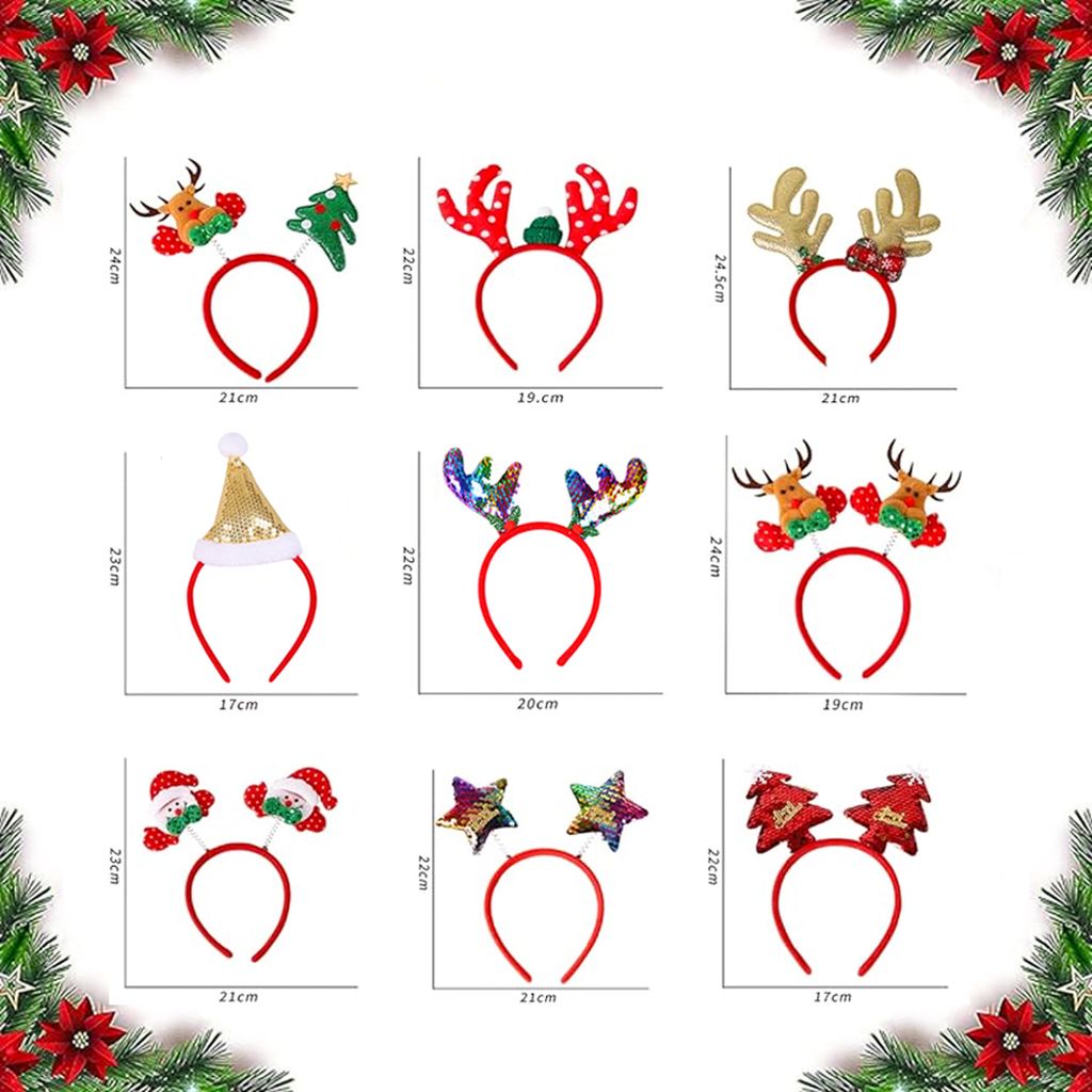 Weihnachts-Stirnbänder Mit Glitzer Pailletten – Rot & Grün Für Festliche Partys
