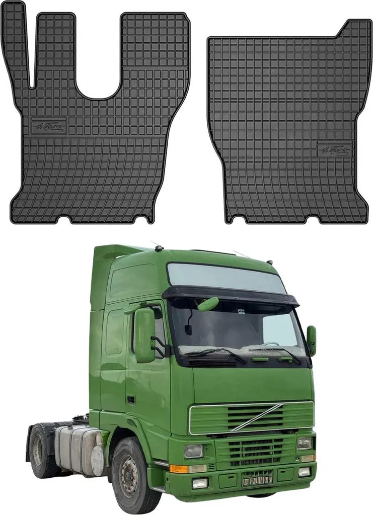 Tappetini Gomma Volvo FM 1998-2025 | Kit 2 Pezzi Nero Alta Resistenza