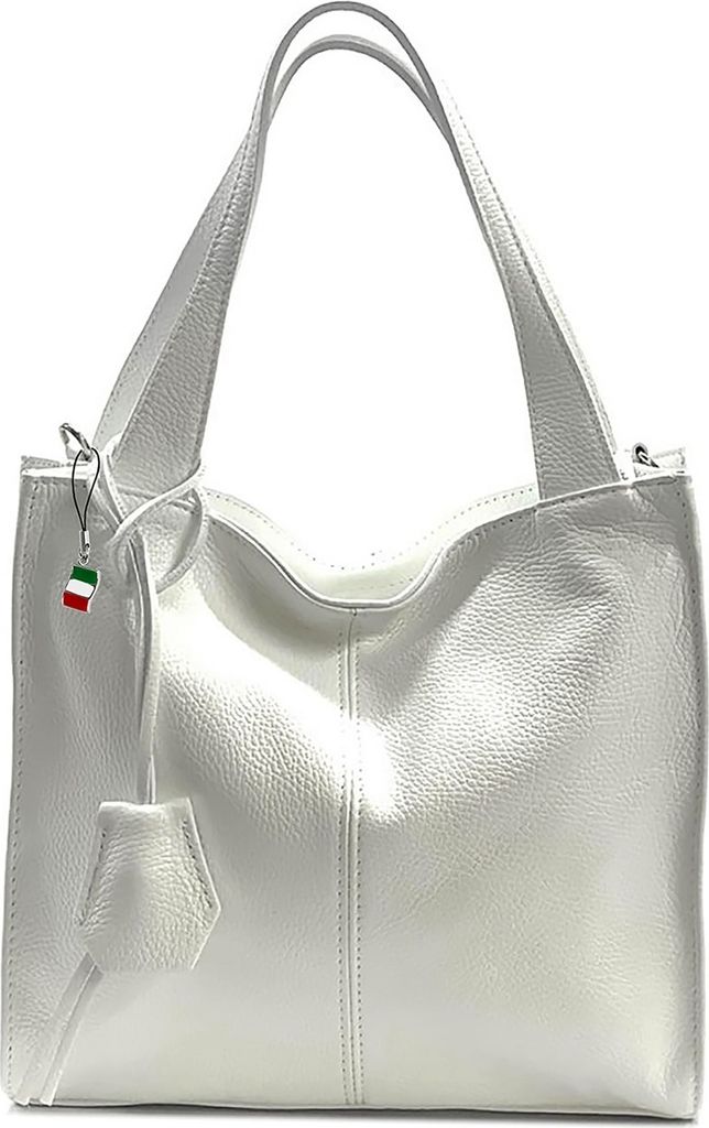 Florence Leder Tasche Schultertasche Shopper weiß OTF155W