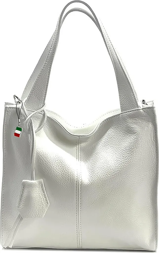 Florence Sac en cuir blanc OTF155W Sac à bandoulière Shopper élégant