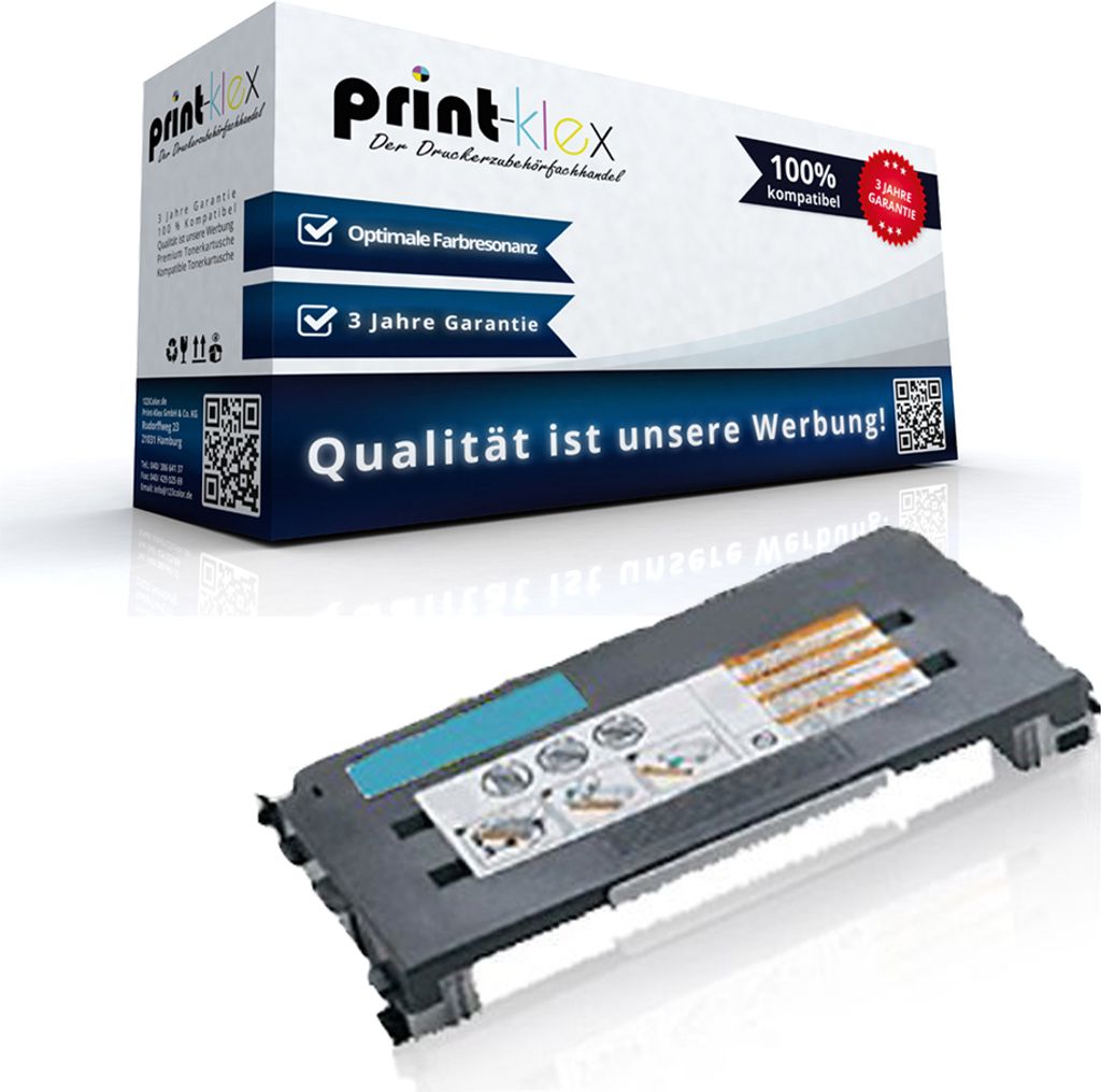 Kompatible Tonerkartusche für Lexmark C500 C500N C500Series OptraC500 OptraC500N OptraC500Series X500 X500N X502 X502N C500H2CG Cyan Blau - Office...
