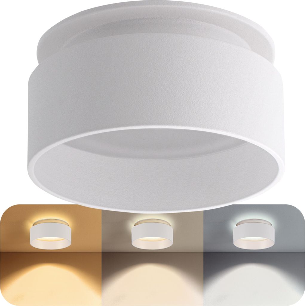 SSC-LUXon Sudara LED Deckenspot weiß rund dimmbar - 3CCT Lichtfarben warm / neutral / kalt indirektes Licht - Design Spot 230V 6W
