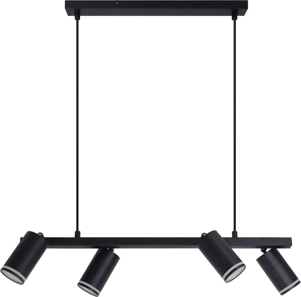 Luminaire de cuisine spot PARIS noir 4 points lumineux en aluminium