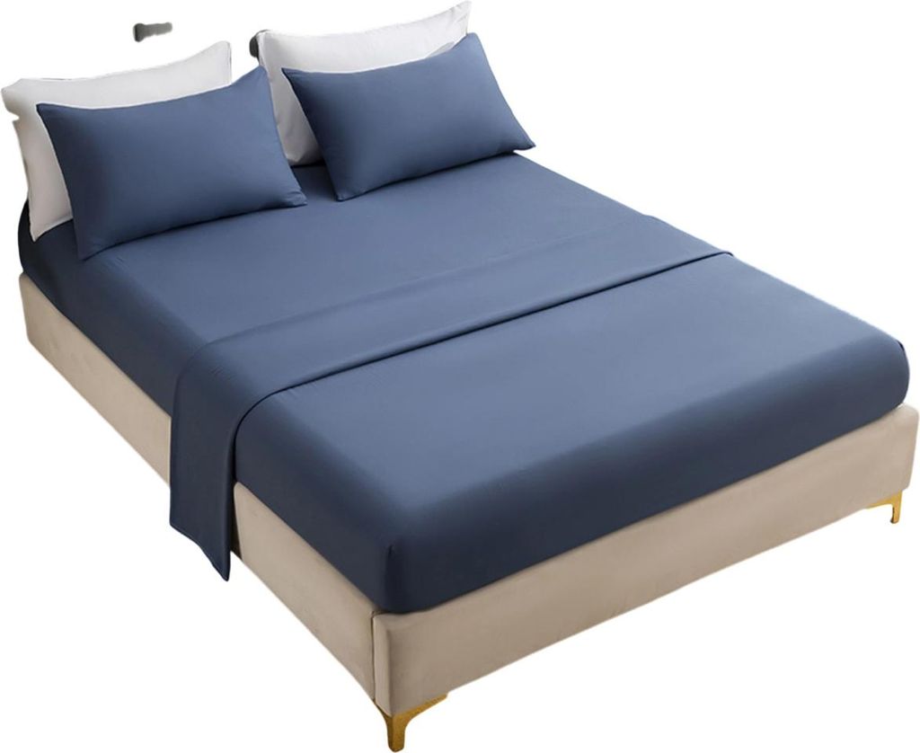 Clara Clark Queen-Bettwäsche-Set, 4-teiliges Hotel-Luxus-Bettlaken mit tiefen Taschen, ultraweiches Mikrofaser-Bettlaken-Set, Blue Heaven