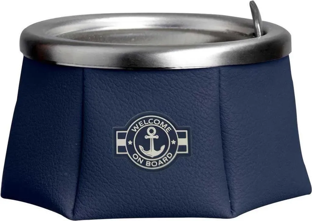 Cendrier Marine Business Ancre Bleu de table nautique en simili cuir